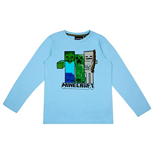 Minecraft Langarmshirt in verschiedenen Designs (Blau, 152) von Minecraft