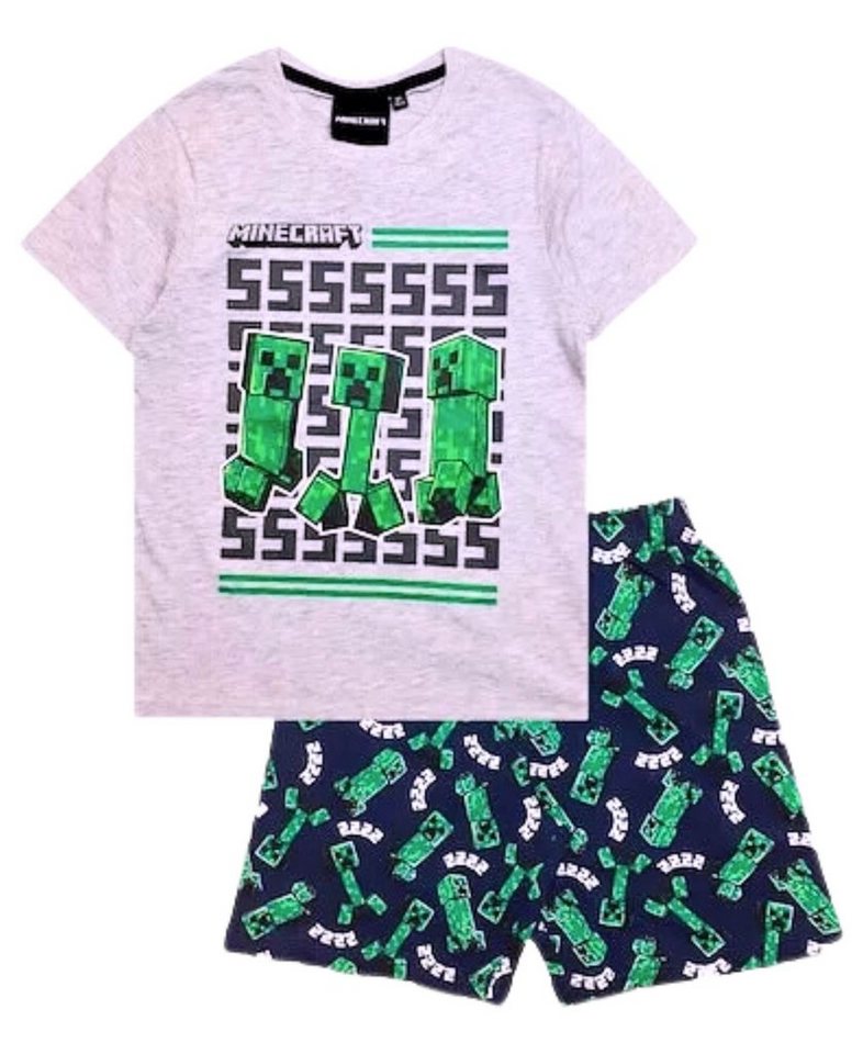 Minecraft Schlafanzug Creeper (2 tlg) Jungen Pyjama Set kurz - Kinder Shorty Gr. 116-152 cm von Minecraft