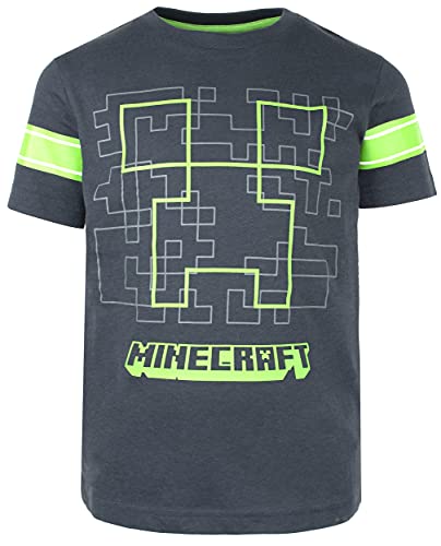 Minecraft - T-Shirt - Navy Blau Creeper T-Shirt - 100% Baumwolle Kleidung - Kinder Kleidung - Jungen Kleidung Merch - Geburtstag Junge Geschenke - Alter 9-10 Jahre von Minecraft