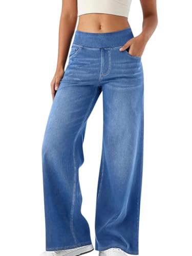 Minetom Bootcut Jeans Damen High Waist Stretch Jeggings Denim Activewear Hosen Mit 4 Taschen Jeanshose Zum Anziehen Schlaghose Yogahose B Hellblau L Minetom Bootcut Jeans Damen High Waist Stretch Jeggings Denim Activewear Hosen Mit 4 Taschen Jeanshose Zum Anziehen Schlaghose Yogahose B Hellblau L von Minetom