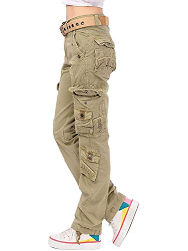Minetom Damen Cargo Hosen Multi Taschen Jogginghose Loose Sporthose High Waist Bequem Lange Hosen Freizeithose Einfarbig Outdoorhose Arbeitshose Y3 Khaki M Minetom Damen Cargo Hosen Multi Taschen Jogginghose Loose Sporthose High Waist Bequem Lange Hosen Freizeithose Einfarbig Outdoorhose Arbeitshose Y3 Khaki M von Minetom