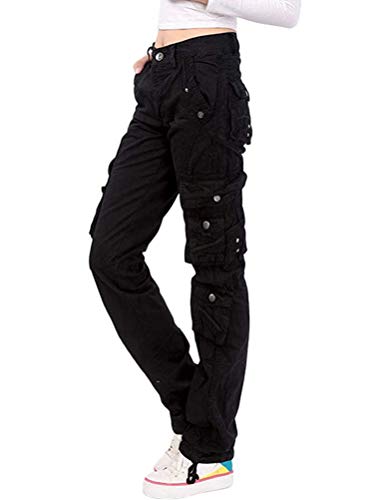 Minetom Damen Cargo Hosen Multi Taschen Jogginghose Loose Sporthose High Waist Bequem Lange Hosen Freizeithose Einfarbig Outdoorhose Arbeitshose Y3 Schwarz XXL Minetom Damen Cargo Hosen Multi Taschen Jogginghose Loose Sporthose High Waist Bequem Lange Hosen Freizeithose Einfarbig Outdoorhose Arbeitshose Y3 Schwarz XXL von Minetom