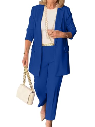Minetom Damen Hosenanzug Elegant Business Anzug Set Zweiteiler Revers Büro Anzugjacke Blazer Hose 2-teilig Einfarbig Festlich Streetwear A Blau S Minetom Damen Hosenanzug Elegant Business Anzug Set Zweiteiler Revers Büro Anzugjacke Blazer Hose 2-teilig Einfarbig Festlich Streetwear A Blau S von Minetom