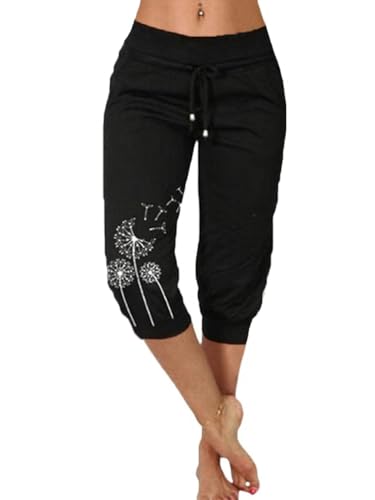 Minetom Damen Jogginghose 3/4 Capri Hose Sporthose Leicht Sommerhose Mit Kordelzug Strandhose Trainingshose Yogahose Pyjamahose Freizeit Hose Mit Tasche C Schwarz L Minetom Damen Jogginghose 3/4 Capri Hose Sporthose Leicht Sommerhose Mit Kordelzug Strandhose Trainingshose Yogahose Pyjamahose Freizeit Hose Mit Tasche C Schwarz L von Minetom