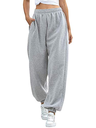 Minetom Damen Jogginghose Sporthose Elastischer Bund Traininghose mit Taschen Sweathose Freizeithosen Langhosen Hohe Taille Fitnesshosen Indoor Outdoor Hosen A Grau Normal X-Small Minetom Damen Jogginghose Sporthose Elastischer Bund Traininghose mit Taschen Sweathose Freizeithosen Langhosen Hohe Taille Fitnesshosen Indoor Outdoor Hosen A Grau Normal X-Small von Minetom