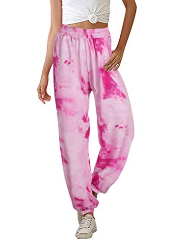 Minetom Damen Jogginghose Sporthose Elastischer Bund Traininghose mit Taschen Sweathose Freizeithosen Langhosen Mode Hohe Taille Regenbogen Tie-Dye Fitnesshosen D Rose S Minetom Damen Jogginghose Sporthose Elastischer Bund Traininghose mit Taschen Sweathose Freizeithosen Langhosen Mode Hohe Taille Regenbogen Tie-Dye Fitnesshosen D Rose S von Minetom