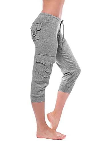 Minetom Damen Jogginghose Yoga Hose Mit Taschen Kordelzug Sporthose Frauen Sweatpants Elastischer Bund Freizeithose A Grau S Minetom Damen Jogginghose Yoga Hose Mit Taschen Kordelzug Sporthose Frauen Sweatpants Elastischer Bund Freizeithose A Grau S von Minetom