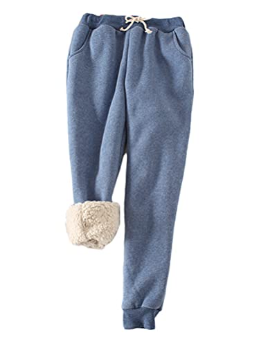 Minetom Damen Warme Gefüttert Jogginghose Kordelzug Sportlich Jogger Fleece Hosen Frauen Winter Stretch Sporthose Trainingshose mit Taschen C Blau M Minetom Damen Warme Gefüttert Jogginghose Kordelzug Sportlich Jogger Fleece Hosen Frauen Winter Stretch Sporthose Trainingshose mit Taschen C Blau M von Minetom