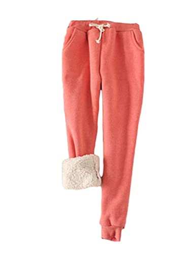 Minetom Damen Warme Gefüttert Jogginghose Kordelzug Sportlich Jogger Fleece Hosen Frauen Winter Stretch Sporthose Trainingshose mit Taschen C Rot M Minetom Damen Warme Gefüttert Jogginghose Kordelzug Sportlich Jogger Fleece Hosen Frauen Winter Stretch Sporthose Trainingshose mit Taschen C Rot M von Minetom