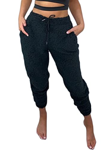 Minetom Damen Warme Gefüttert Jogginghose Sportlich Jogger Fleece Hosen Frauen Winter Plüsch Stretch Sporthose Trainingshose mit Taschen D Schwarz M Minetom Damen Warme Gefüttert Jogginghose Sportlich Jogger Fleece Hosen Frauen Winter Plüsch Stretch Sporthose Trainingshose mit Taschen D Schwarz M von Minetom
