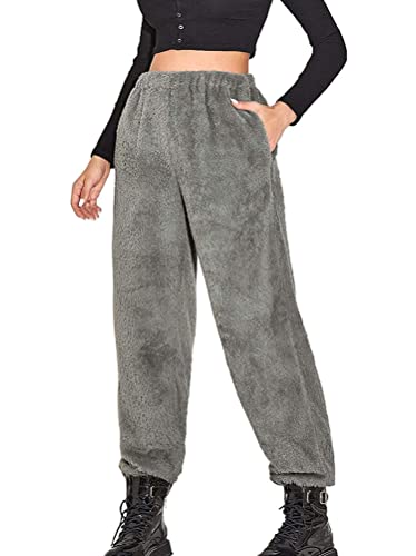 Minetom Damen Warme Gefüttert Jogginghose Sportlich Jogger Fleece Hosen Frauen Winter Plüsch Stretch Sporthose Trainingshose mit Taschen E Grau L Minetom Damen Warme Gefüttert Jogginghose Sportlich Jogger Fleece Hosen Frauen Winter Plüsch Stretch Sporthose Trainingshose mit Taschen E Grau L von Minetom