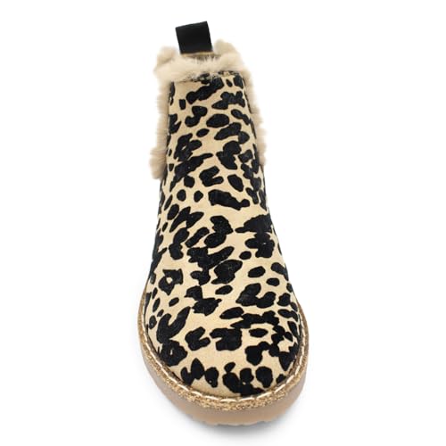 Minetom Damen Winterstiefel Chelsea Boots Warm Gefütterte Schneestiefel Winterschuhe Winter Kurzschaft Stiefel Reißverschluss Boots Schuhe A Leopard 35 EU von Minetom