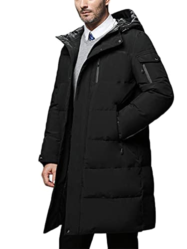 Minetom Daunenmantel Herren Winter Lange Steppmantel Mit Kapuze Warm Wintermantel Winterparka Winterjacke Lange Männer Mantel E Schwarz XXL Minetom Daunenmantel Herren Winter Lange Steppmantel Mit Kapuze Warm Wintermantel Winterparka Winterjacke Lange Männer Mantel E Schwarz XXL von Minetom