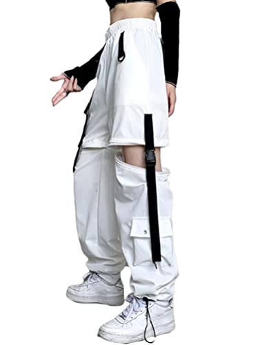 Minetom Freizeithosen Damen Cargo Hose Sweathose Elastische Jogginghose Cargohose Sport Hosen Abnehmbar Shorts Sommerhose mit Taschen K Weiß XS Minetom Freizeithosen Damen Cargo Hose Sweathose Elastische Jogginghose Cargohose Sport Hosen Abnehmbar Shorts Sommerhose mit Taschen K Weiß XS von Minetom