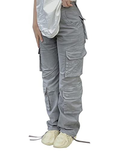 Minetom Freizeithosen Damen Cargo Hose Sweathose Jogginghose Sporthose Cargohose Multi Taschen Vintage Baggy Hosen Outdoorhose E Grau L Minetom Freizeithosen Damen Cargo Hose Sweathose Jogginghose Sporthose Cargohose Multi Taschen Vintage Baggy Hosen Outdoorhose E Grau L von Minetom