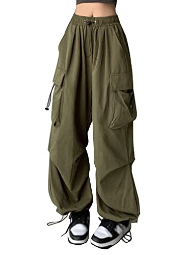 Minetom Freizeithosen Damen Cargo Hose Sweathose Teenager Mädchen Elastische Jogginghose Cargohose Sport Hosen Yogahose Streetwear T Grün XS Minetom Freizeithosen Damen Cargo Hose Sweathose Teenager Mädchen Elastische Jogginghose Cargohose Sport Hosen Yogahose Streetwear T Grün XS von Minetom