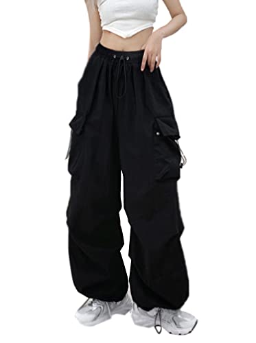 Minetom Freizeithosen Damen Cargo Hose Sweathose Teenager Mädchen Elastische Jogginghose Cargohose Sport Hosen Yogahose Streetwear T Schwarz XL Minetom Freizeithosen Damen Cargo Hose Sweathose Teenager Mädchen Elastische Jogginghose Cargohose Sport Hosen Yogahose Streetwear T Schwarz XL von Minetom