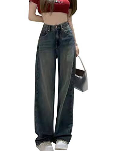 Minetom Freizeithosen Damen Jeanshosen Cargo Hose Jogginghose Cargohose Multi Taschen Denim Hose Straight Baggy Jeans Hosen D Blau 3XL Minetom Freizeithosen Damen Jeanshosen Cargo Hose Jogginghose Cargohose Multi Taschen Denim Hose Straight Baggy Jeans Hosen D Blau 3XL von Minetom