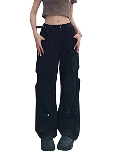 Minetom Freizeithosen Damen Jeanshosen Cargo Hose Jogginghose Cargohose Multi Taschen Denim Hose Straight Baggy Jeans Hosen Streetwear B Schwarz 3XL Minetom Freizeithosen Damen Jeanshosen Cargo Hose Jogginghose Cargohose Multi Taschen Denim Hose Straight Baggy Jeans Hosen Streetwear B Schwarz 3XL von Minetom