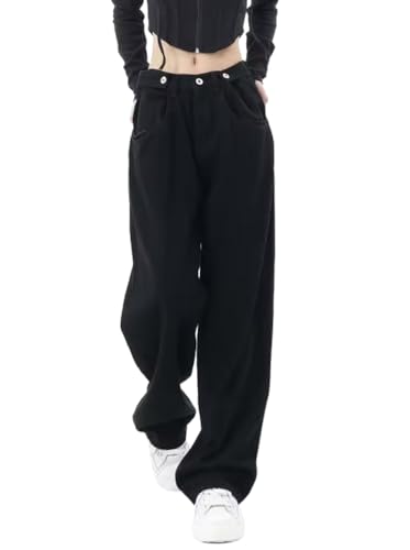 Minetom Freizeithosen Damen Jeanshosen Cargo Hose Jogginghose Cargohose Multi Taschen Denim Hose Straight Baggy Jeans Hosen Streetwear O Schwarz XXL Minetom Freizeithosen Damen Jeanshosen Cargo Hose Jogginghose Cargohose Multi Taschen Denim Hose Straight Baggy Jeans Hosen Streetwear O Schwarz XXL von Minetom