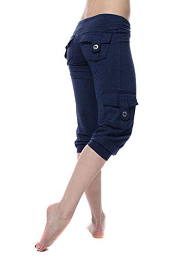 Minetom Jogginghose Damen Yoga Hose Mit Taschen Kordelzug Sporthose Frauen Sweatpants Elastischer Bund Freizeithose A Marine XXL Minetom Jogginghose Damen Yoga Hose Mit Taschen Kordelzug Sporthose Frauen Sweatpants Elastischer Bund Freizeithose A Marine XXL von Minetom