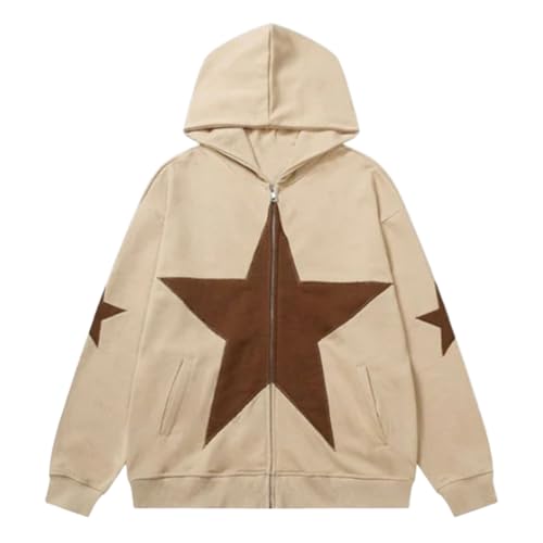 Minetom Kapuzenpullover Für Damen Herbst Winter Hoodie Gedruckt Sweatshirt Mit Taschen Lange Ärmel Gedruckt Hiphop Hoodies Pullover Mit Kapuze A5 Khaki L von Minetom