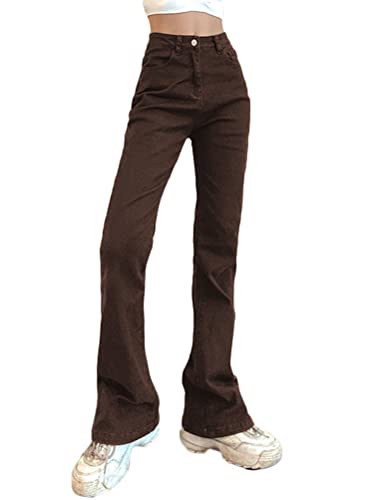 Minetom Schlaghosen Damen Jeans Bootcut Jeanshose Lose Stretch Hose Stretch Denim Hosen Hohe Taille Flared Pants G Braun XS Minetom Schlaghosen Damen Jeans Bootcut Jeanshose Lose Stretch Hose Stretch Denim Hosen Hohe Taille Flared Pants G Braun XS von Minetom