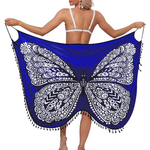 Minetom Strandkleider Damen Lang Kleid Sommer Strand Wickelkleid Bikini Cover Up Schmetterling Strandponcho Pareos Bademantel Schwimmen Badeanzug Strandtuch Wrap Sarong A Blau M Minetom Strandkleider Damen Lang Kleid Sommer Strand Wickelkleid Bikini Cover Up Schmetterling Strandponcho Pareos Bademantel Schwimmen Badeanzug Strandtuch Wrap Sarong A Blau M von Minetom