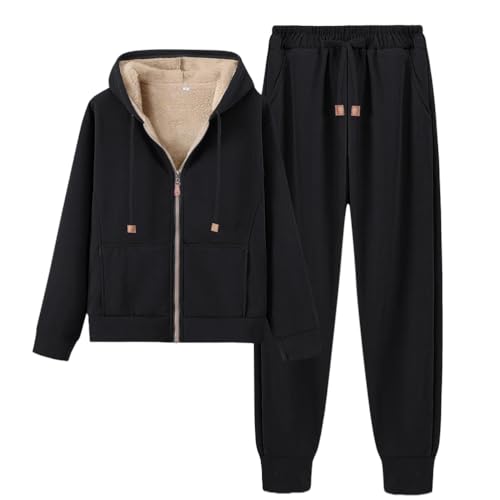Minetom Trainingsanzug Damen Winterjacke Zipper Kapuzenpullover Und Jogginghose Warm Fleece Jogginganzug Zweiteiler Freizeitanzug Sportanzug 2 Stück A Schwarz XS Minetom Trainingsanzug Damen Winterjacke Zipper Kapuzenpullover Und Jogginghose Warm Fleece Jogginganzug Zweiteiler Freizeitanzug Sportanzug 2 Stück A Schwarz XS von Minetom