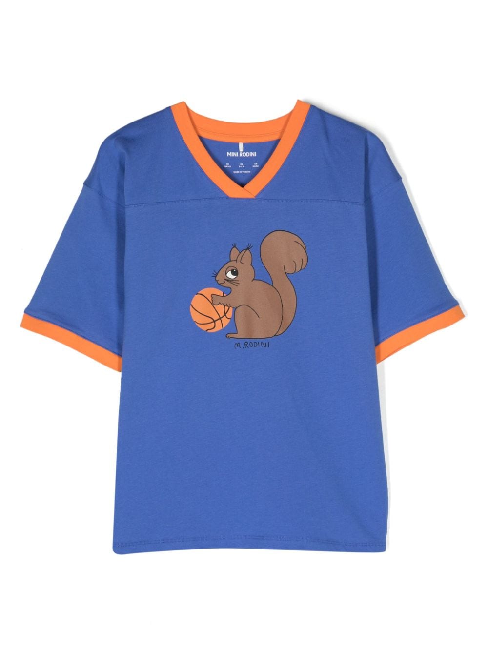 Mini Rodini Bio-Baumwoll-T-Shirt mit Eichhörnchen - Blau von Mini Rodini