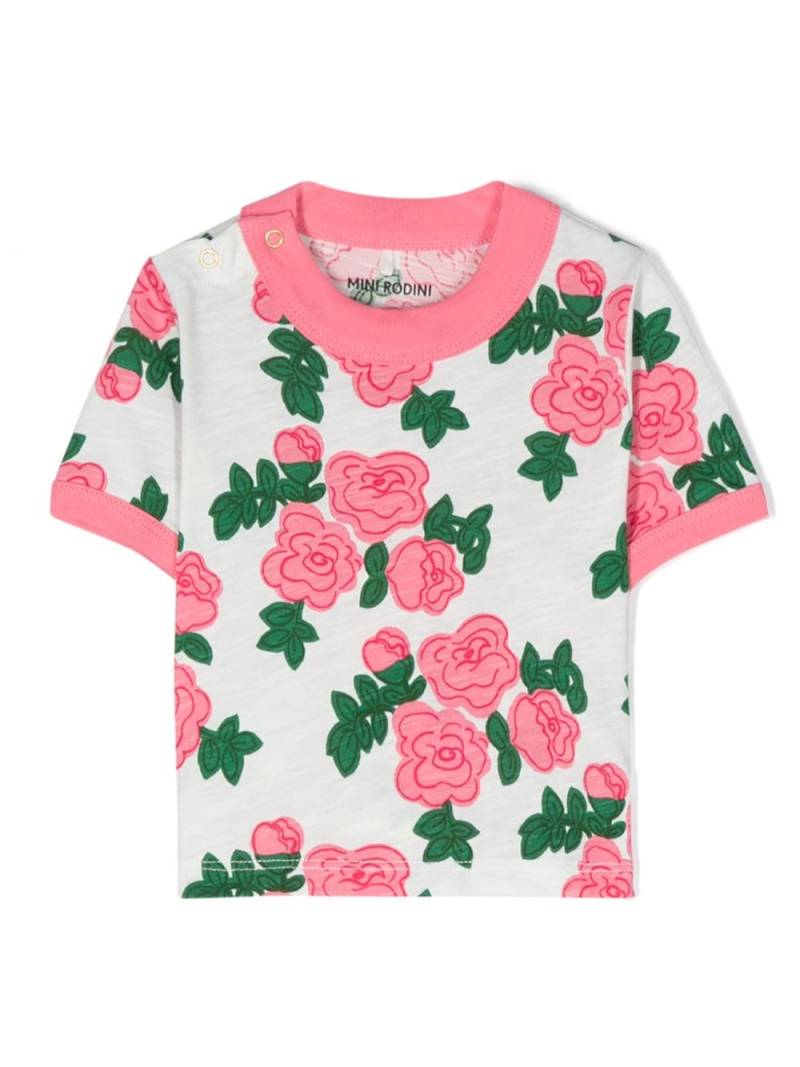 Mini Rodini Roses T-Shirt aus Bio-Baumwolle - Rosa von Mini Rodini