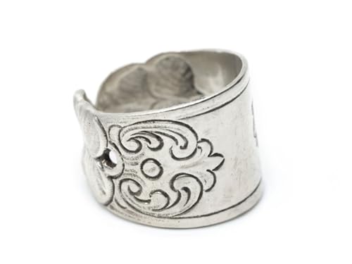 Miniblings Echtsilber Ring 825er Sterling Silber Besteck Handarbeit Unikat AB1 - Handmade Modeschmuck I Fingerring mit Motiv I one Size verstellbar Miniblings Echtsilber Ring 825er Sterling Silber Besteck Handarbeit Unikat AB1 - Handmade Modeschmuck I Fingerring mit Motiv I one Size verstellbar von Miniblings