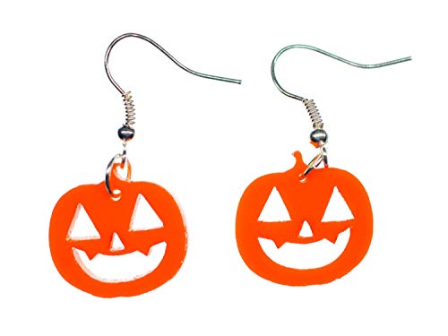 Miniblings Kürbis Ohrringe Hänger Halloween Pumpkin Acrylglas orange klein - Handmade Modeschmuck I Ohrhänger Ohrschmuck versilbert von Miniblings