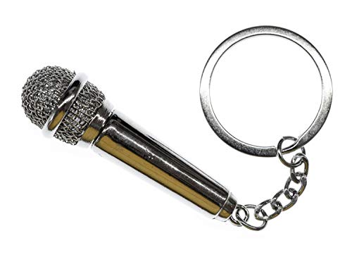 Miniblings Mikrofon Schlüsselanhänger Mikro Musik Musiker MC Sänger Singen Rap - Handmade Modeschmuck I I Anhänger Schlüsselring Schlüsselband Keyring von Miniblings