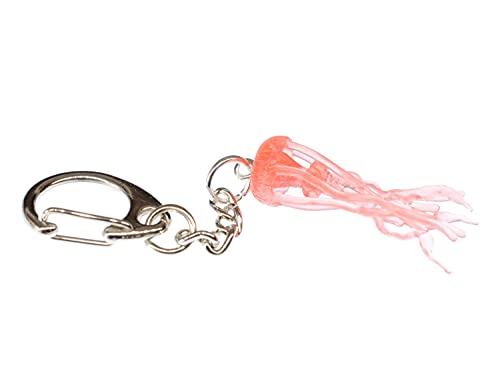 Miniblings Qualle Schlüsselanhänger Medusa Meduse Gummi rosa - Handmade Modeschmuck I I Anhänger Schlüsselring Schlüsselband Keyring von Miniblings