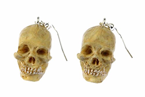 Miniblings Totenkopf Totenschädel Ohrringe Hänger Halloween Skull Schädel - Handmade Modeschmuck I Ohrhänger Ohrschmuck versilbert von Miniblings