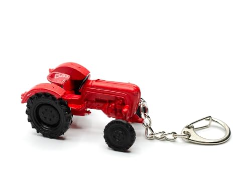 Miniblings Traktor Schlüsselanhänger Farm Trecker Bauernhof Bauer Bäuerin rot - Handmade Modeschmuck I Anhänger Schlüsselring Schlüsselband Keyring von Miniblings