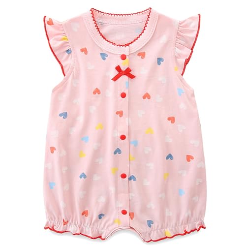 Minizone Baby Strampler Mädchen Sommer, 3er-Pack Kurzarm-Body Jumpsuit Baby Kleidung, Baumwolle Pyjama Neugeborenes Geschenk 9-12 Monate, Kleines Herz Minizone Baby Strampler Mädchen Sommer, 3er-Pack Kurzarm-Body Jumpsuit Baby Kleidung, Baumwolle Pyjama Neugeborenes Geschenk 9-12 Monate, Kleines Herz von Minizone