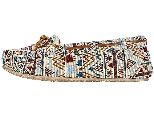 Minnetonka Damen Cally Slipper Mokassin, Cremefarbenes Mosaik, 39 EU von Minnetonka