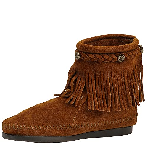 Minnetonka Damen Hi Top Back Zip Kurzschaft Mokassin Stiefel, Braun (Brown), 38.5 EU von Minnetonka