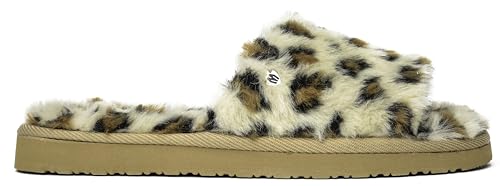 Minnetonka Damen Lolo Slipper Sandalen, Cremefarbener Leoparden-Druck, 35.5 EU von Minnetonka