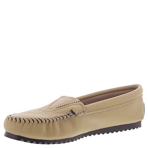 Minnetonka Damen Mokassin aus Hirschleder, Gore-Front-Design, Braun (ChampagnerHirschleder), 40.5 EU von Minnetonka