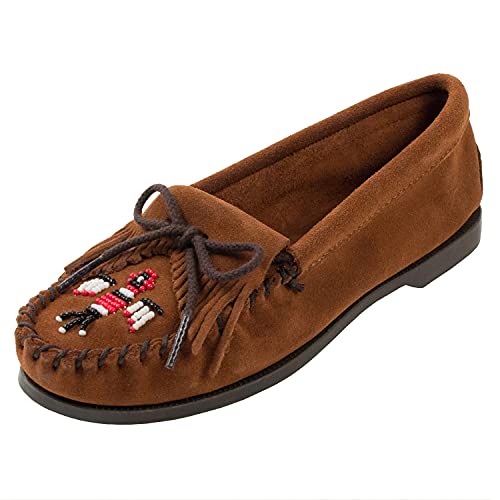 Minnetonka Damen Thunderbird Suede Boat Sole Mokassin, braun von Minnetonka