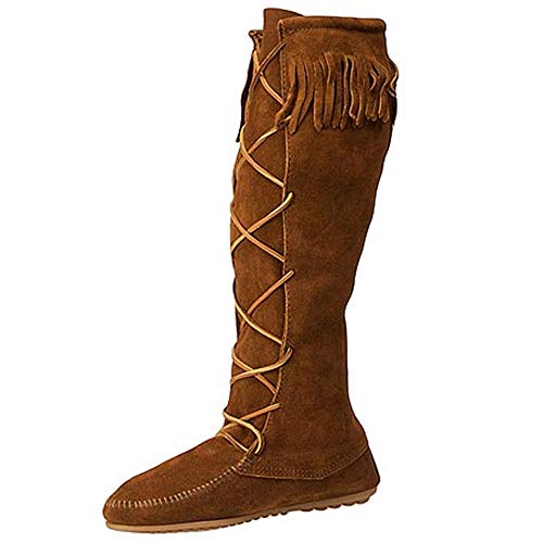 Minnetonka Front Damen Langschaft Mokassin Boots, Braun (Brown 2), 39 EU von Minnetonka