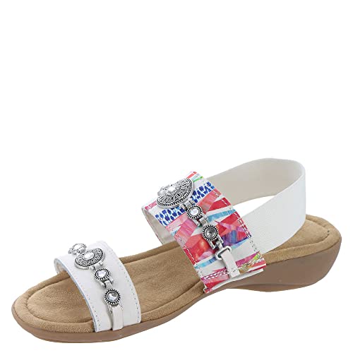 Minnetonka Sabine Damen-Sandalen, Weiß-Multi, 35.5 EU von Minnetonka