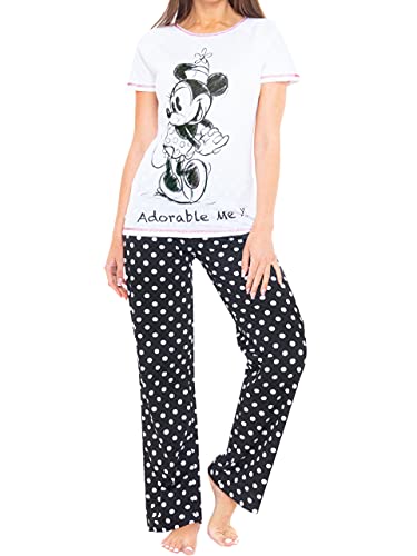 Minnie Mouse Disney Schlafanzug Schlafanzug Damen Lang | Baumwolle Schlafanzüge für Damen Größe XX-Large von Minnie Mouse