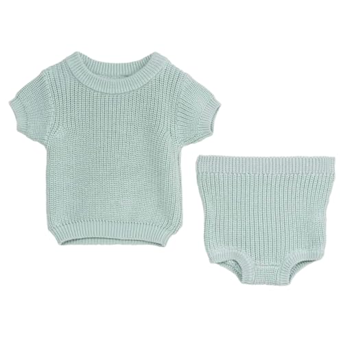 Minora Exquisites Baby Strick-Set, Baumwolle, Kurzarm-Pullover und Shorts, Leicht und Modisch, Baby Mädchen Jungen Outfit, Grün, 3-6 Monate Minora Exquisites Baby Strick-Set, Baumwolle, Kurzarm-Pullover und Shorts, Leicht und Modisch, Baby Mädchen Jungen Outfit, Grün, 3-6 Monate von Minora