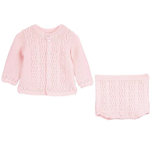 Minora Exquisites Baby Strick-Set, Baumwolle, Kurzarm-Pullover und Shorts, Leicht und Modisch, Baby Mädchen Jungen Outfit, Pulver-geflochten, 3-6 Monate Minora Exquisites Baby Strick-Set, Baumwolle, Kurzarm-Pullover und Shorts, Leicht und Modisch, Baby Mädchen Jungen Outfit, Pulver-geflochten, 3-6 Monate von Minora