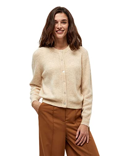 Minus ,Women's ,Alma knit cardigan, 734 Warm sand melange ,XXL von Minus