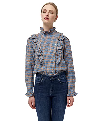 Minus ,Women's ,Milea Shirt, 9353 Stone blue checked ,12 von Minus